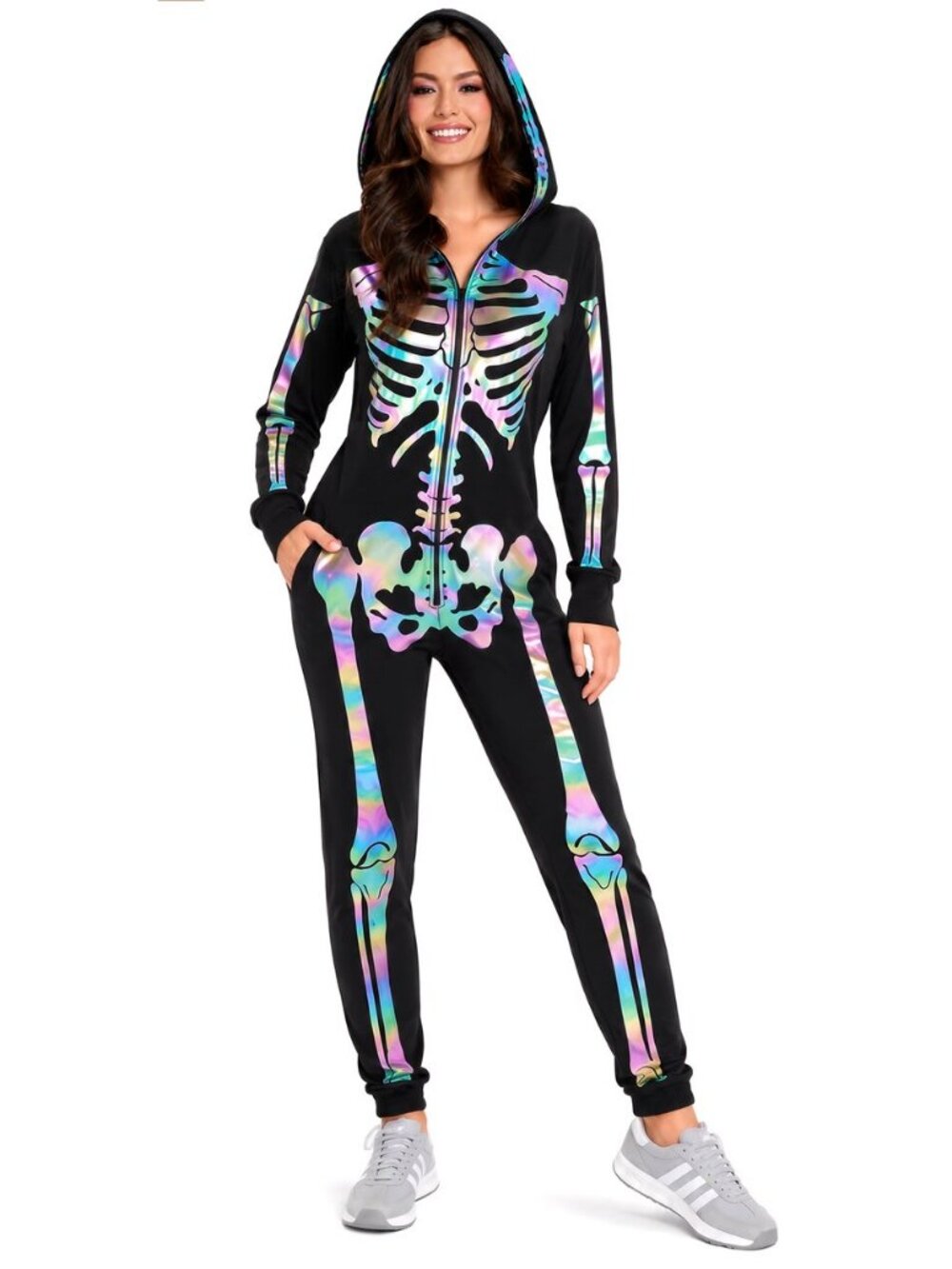 Tipsy Elves Iridescent Skeleton Jumpsuit S NWT